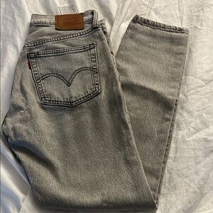 Levi's Gray Straight Jeans Vintage Look original 501 with button fly